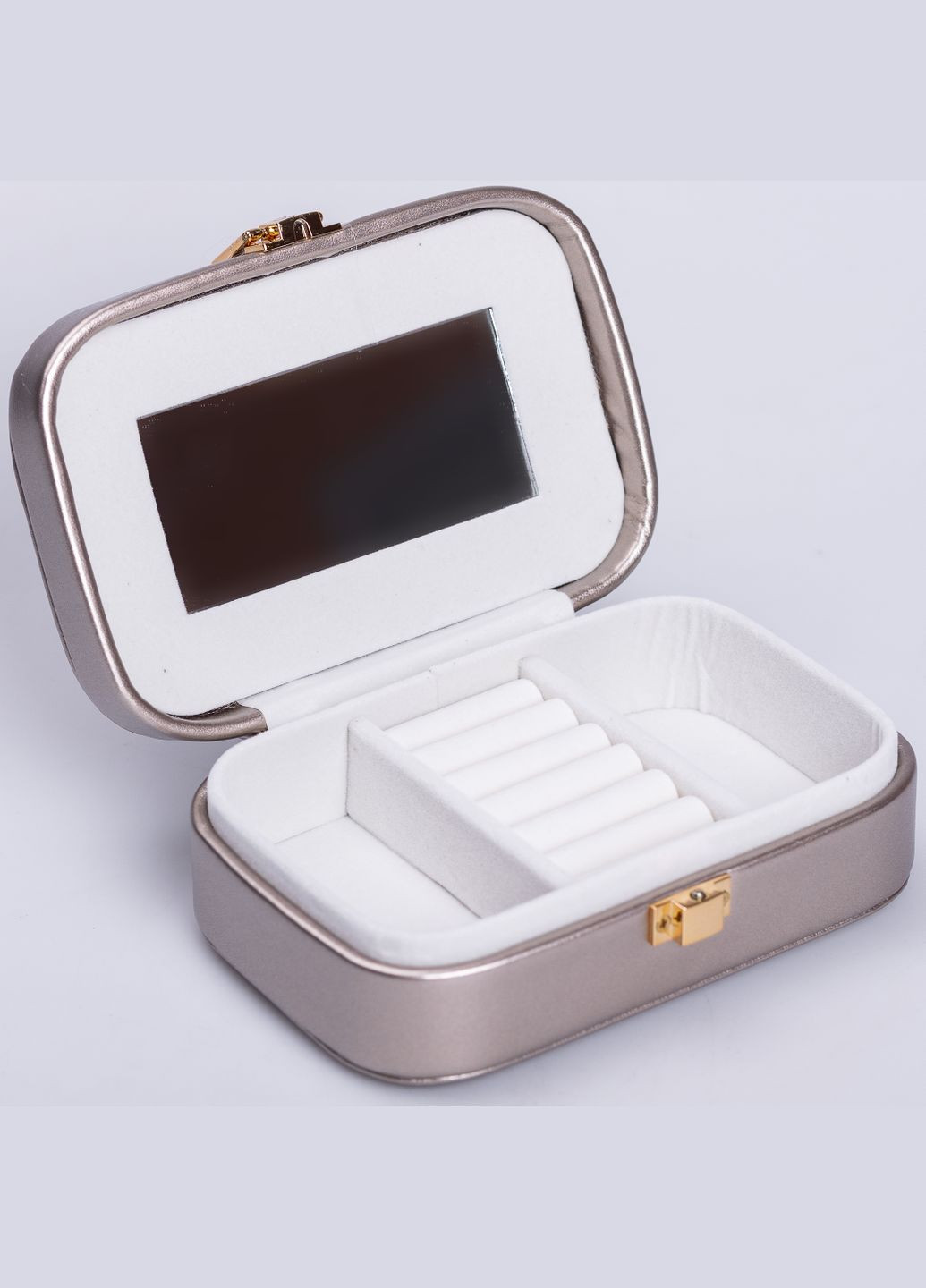 Ящик-органайзер для украшений с накидным замком 15х10х5 см, серебряный Yiwu (324771099)