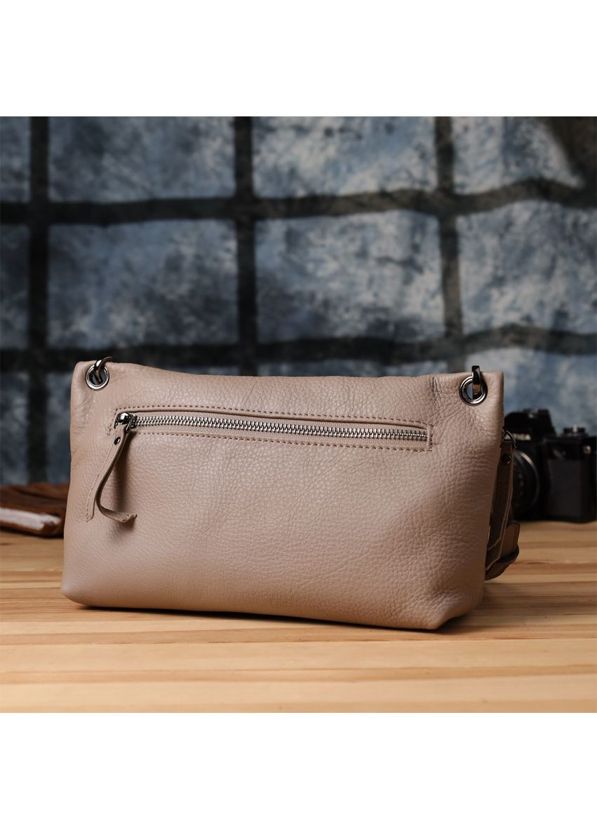 Сумка крос-боді через плече жіноча з натуральної шкіри Сірий 38272 Vintage (355245258)