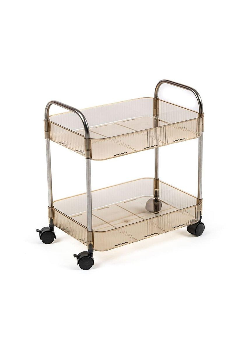 Этажерка мобильная двухъярусная универсальная из акрила и металла бежевая 40*28,5*45см SW-00002110 Sticker Wall (337341841)