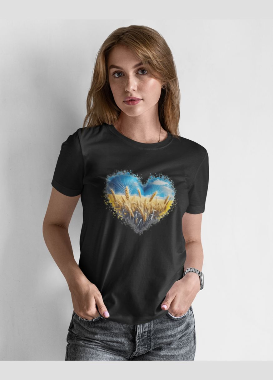 Футболка жіноча патріотична з серцем 21100008 Mishe - (315048399)