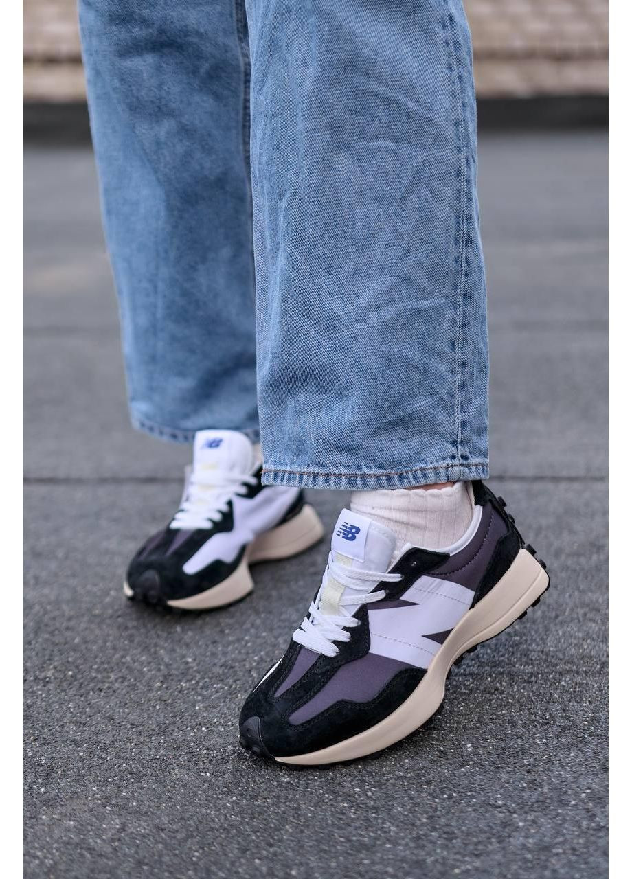 Чорні Осінні кросівки чоловічі new balance 327 black white premium нью беланс 327 No Brand