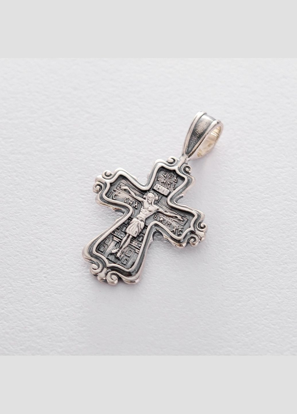 Срібний православний хрест (чорніння) 132401 Oniks (264025144)