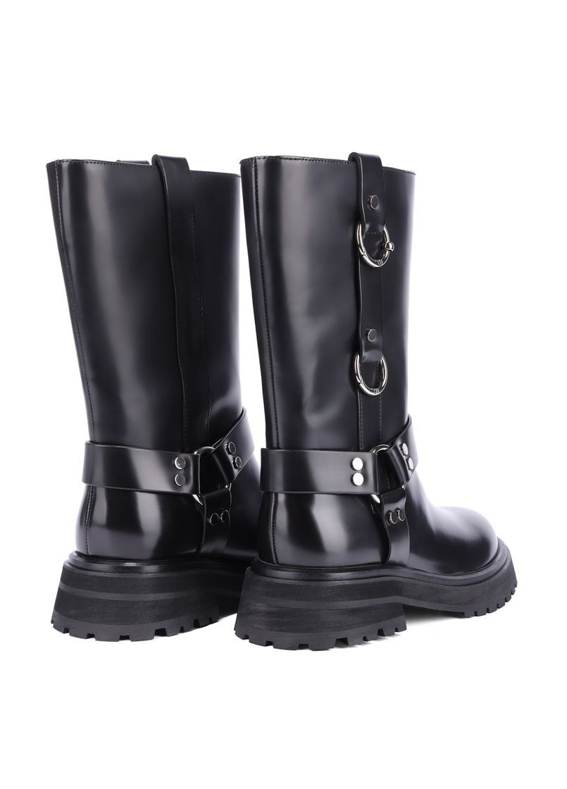 Осенние женские ботинки 2520-12 черная кожа MIRATON