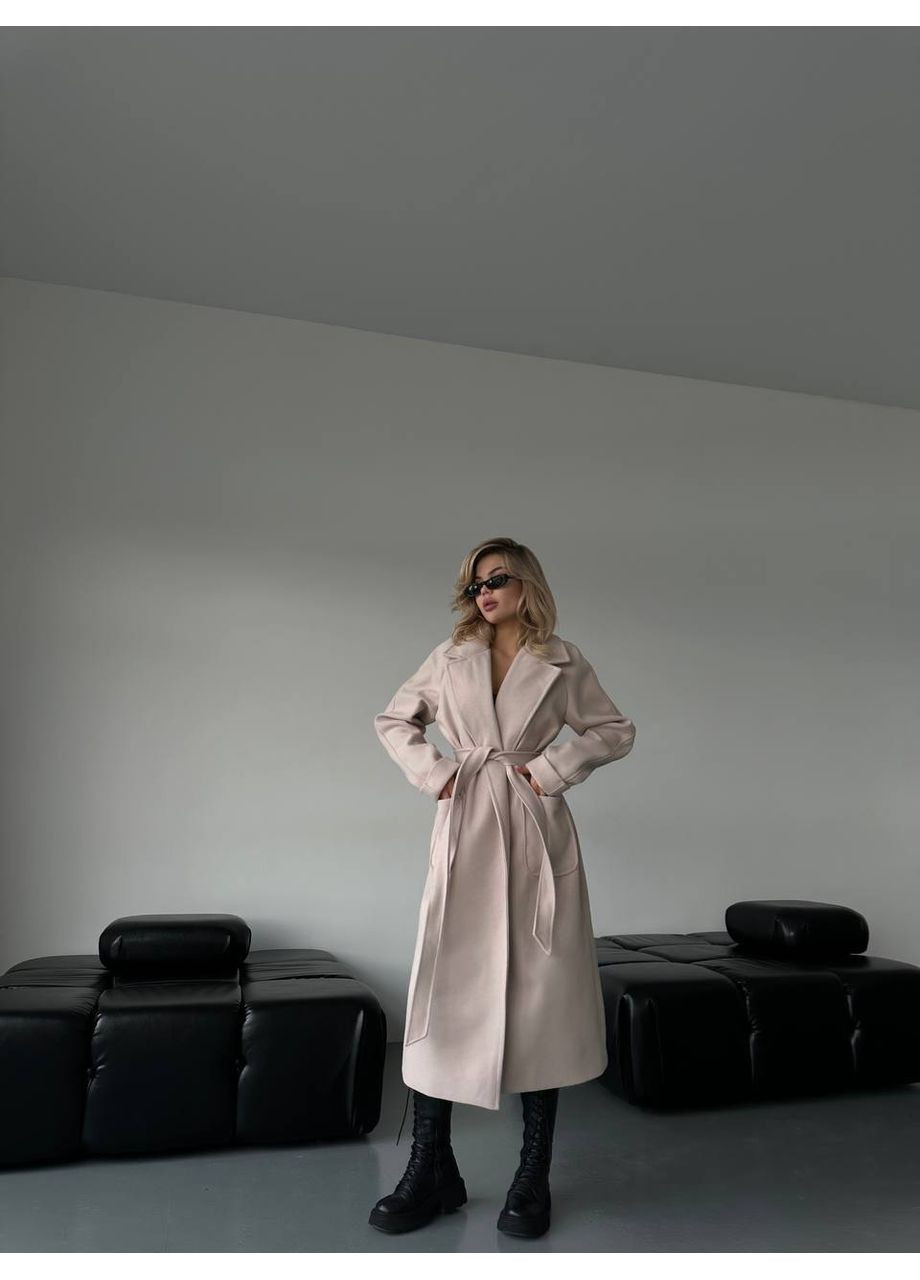 Бежеве демісезонне Пальто жіноче кашемірове Style Point