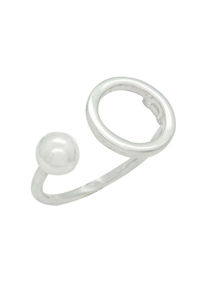 Срібна каблучка "Коло і кулька" 19 No Brand (350667225)