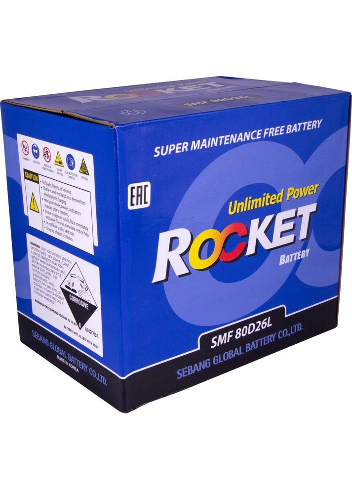 Автомобильный аккумулятор Japan 6СТ-70Ah АзЕ 600A (CCA) SMF 80D26L Rocket (349807859)