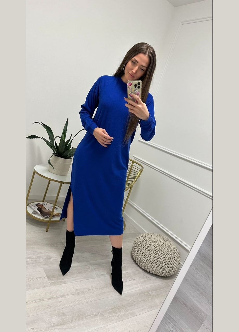 Синее кэжуал платье ангора pretty EVVA однотонное