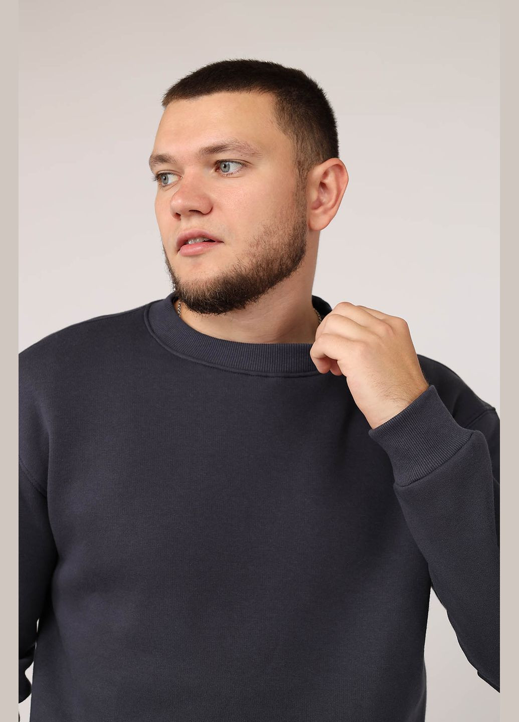 Темно-сірий світшот чоловічий колір темно-сірий cb-00279986 Yuki (345210517)