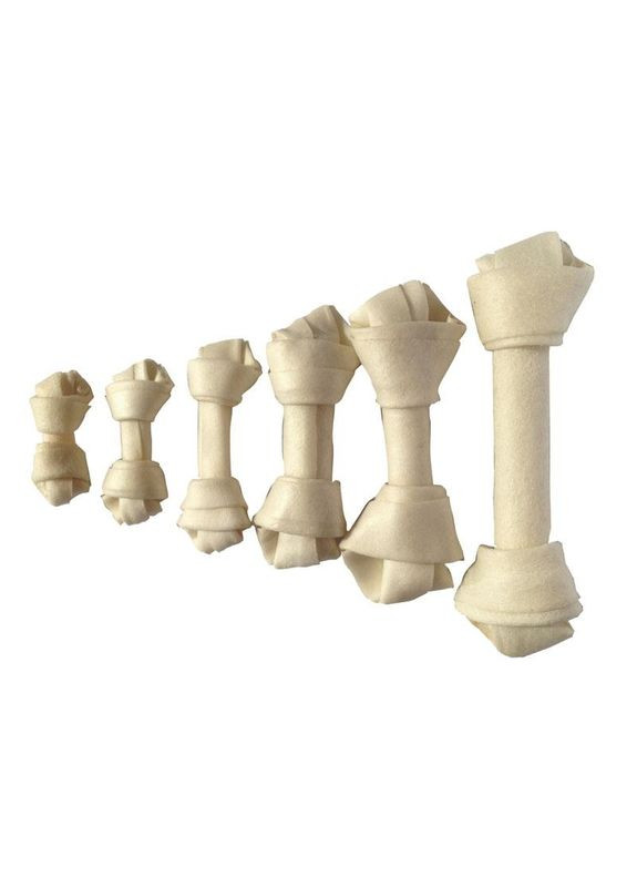 Ласощі для собак ТМ «» Кістка-вузлик з вибіленої сиром'ятної шкіри, 50-60г у шматочку, 500г Lucky Star (315598907)