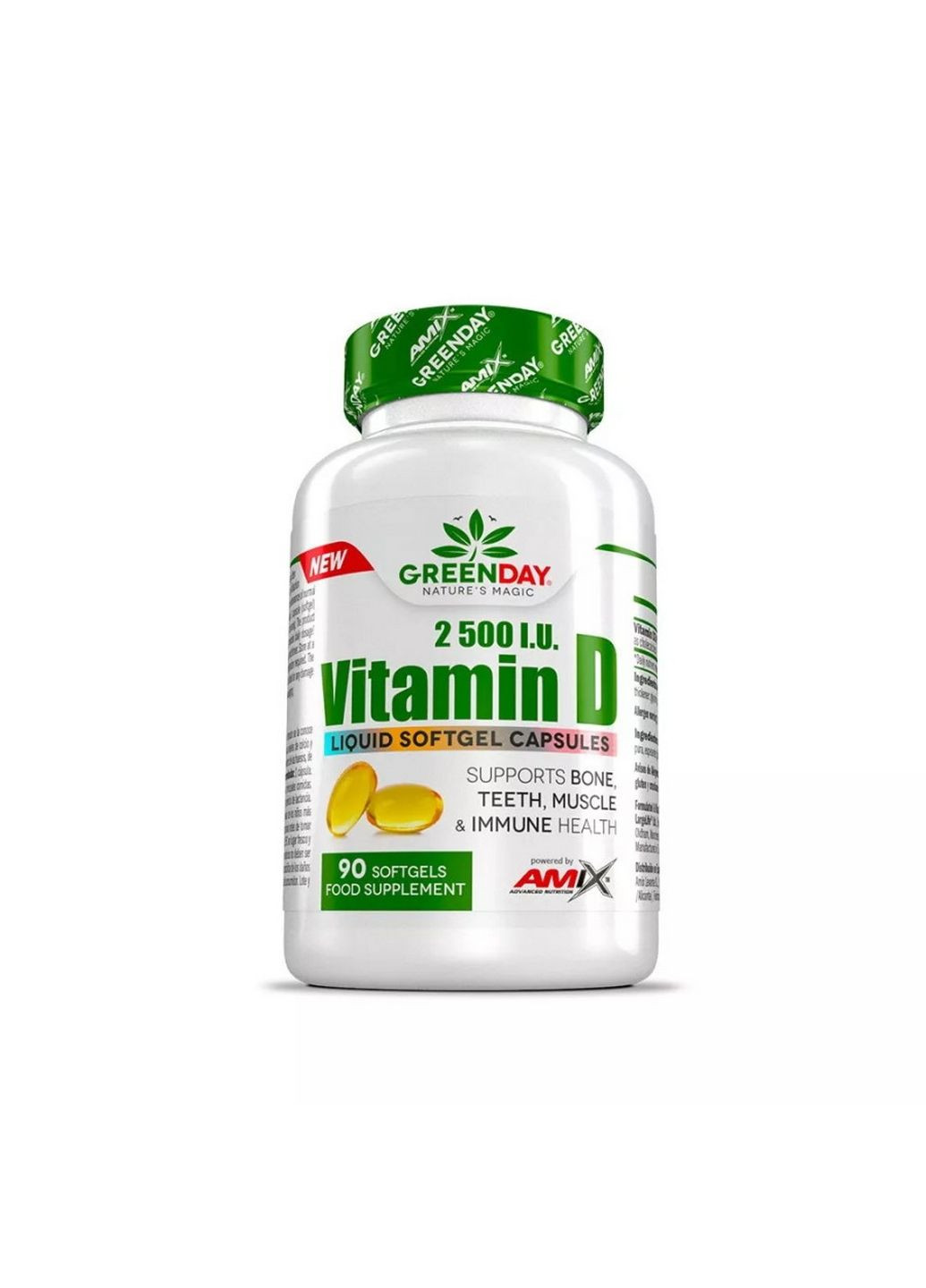 Вітаміни та мінерали GreenDay Vitamin D3 2500 IU, 90 капсул Amix Nutrition (294927901)