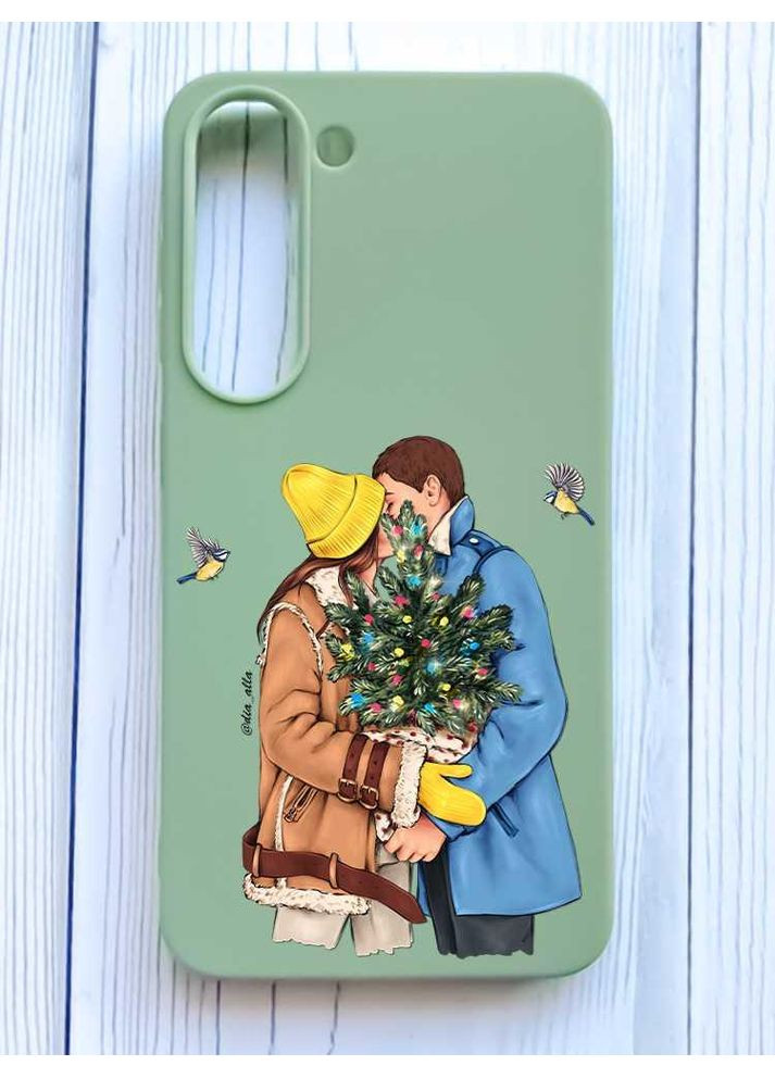 Матовий оливковий чохол на Samsung Galaxy S23 Українська пара (принт 203) Creative (362963118)