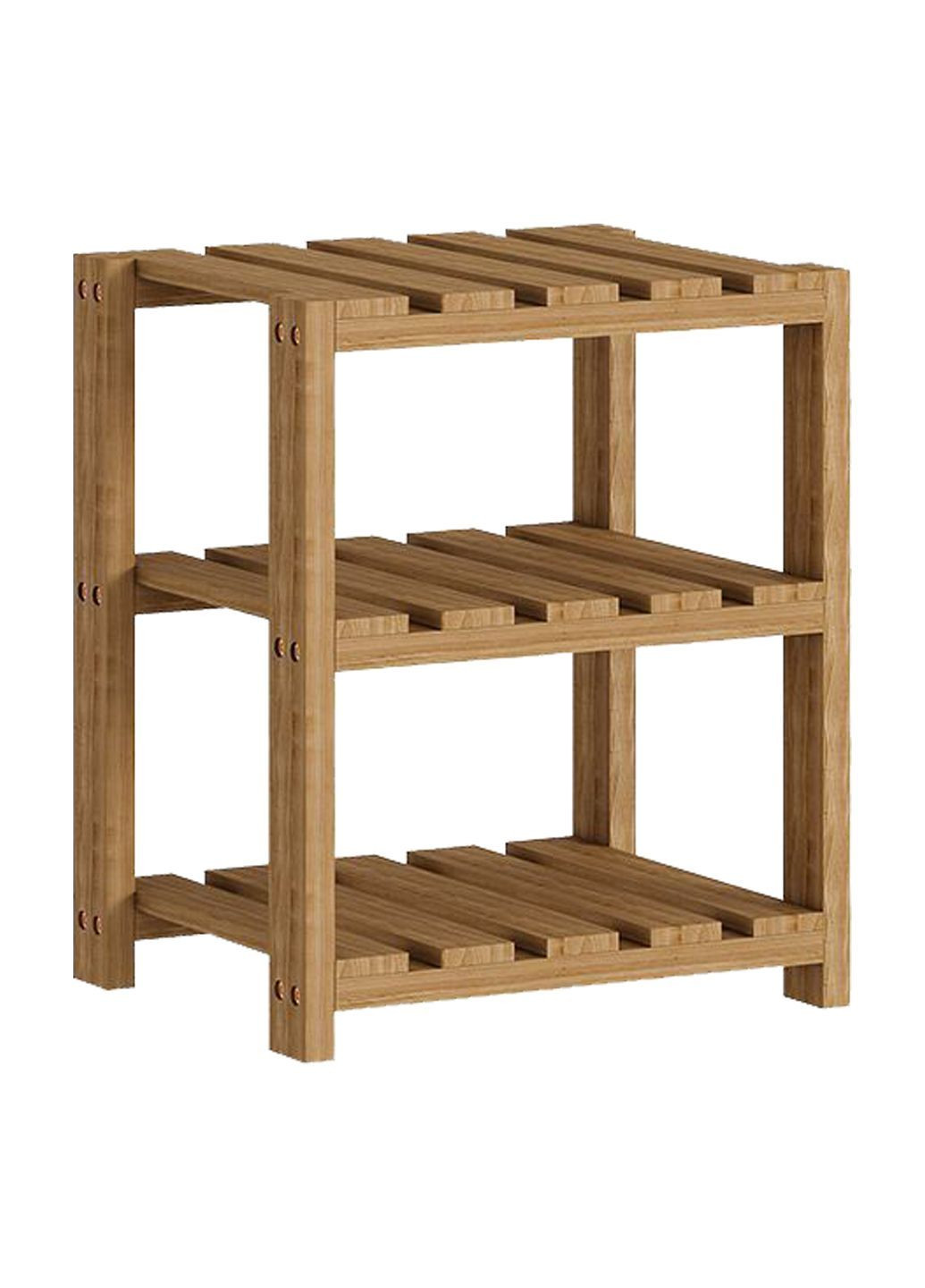 Этажерка на три полочки из натурального дерева New Home 3 Тёмно-коричневый No Brand (365783917)