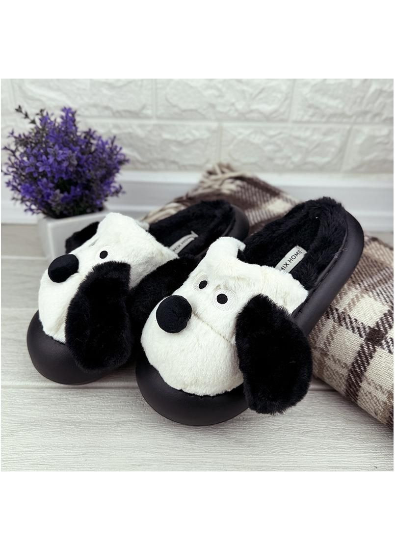 Кімнатні тапочки жіночі Е-0010104-1 Чорні з білим Jomix (354180686)