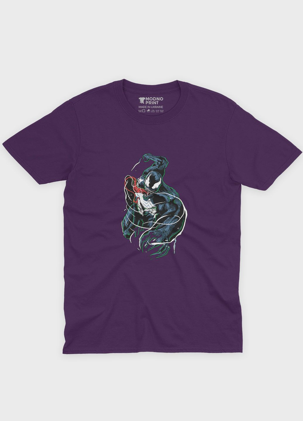 Фиолетовая демисезонная футболка для девочки с принтом супервора - веном (ts001-1-dby-006-013-005-g) Modno