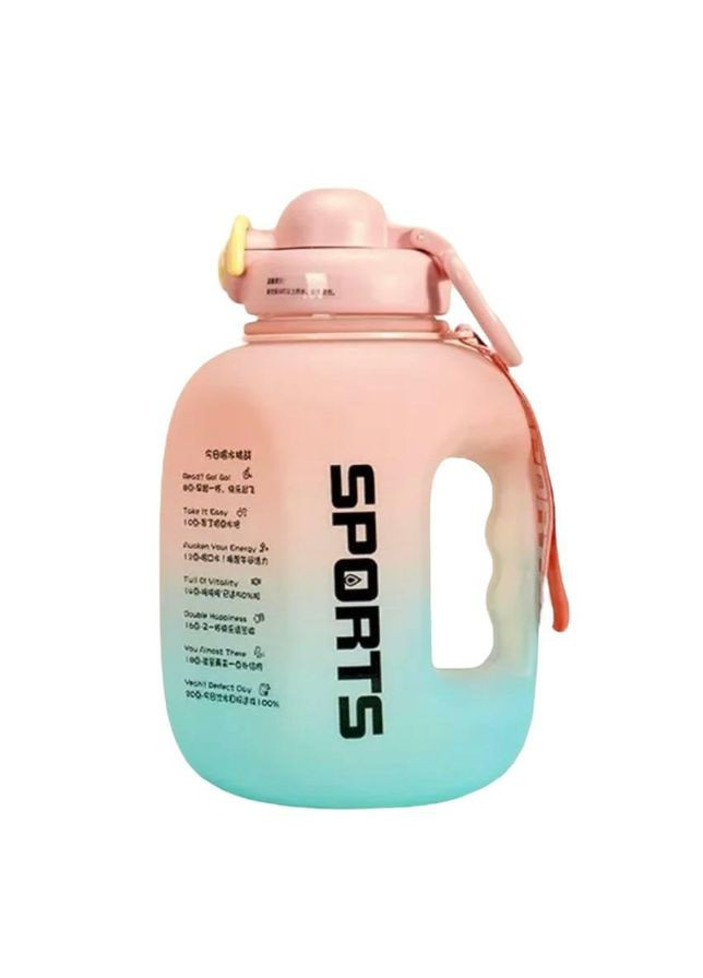 Розовая бутылка для воды, 1600 мл, с соломинкой внутри. No Brand (278234405)