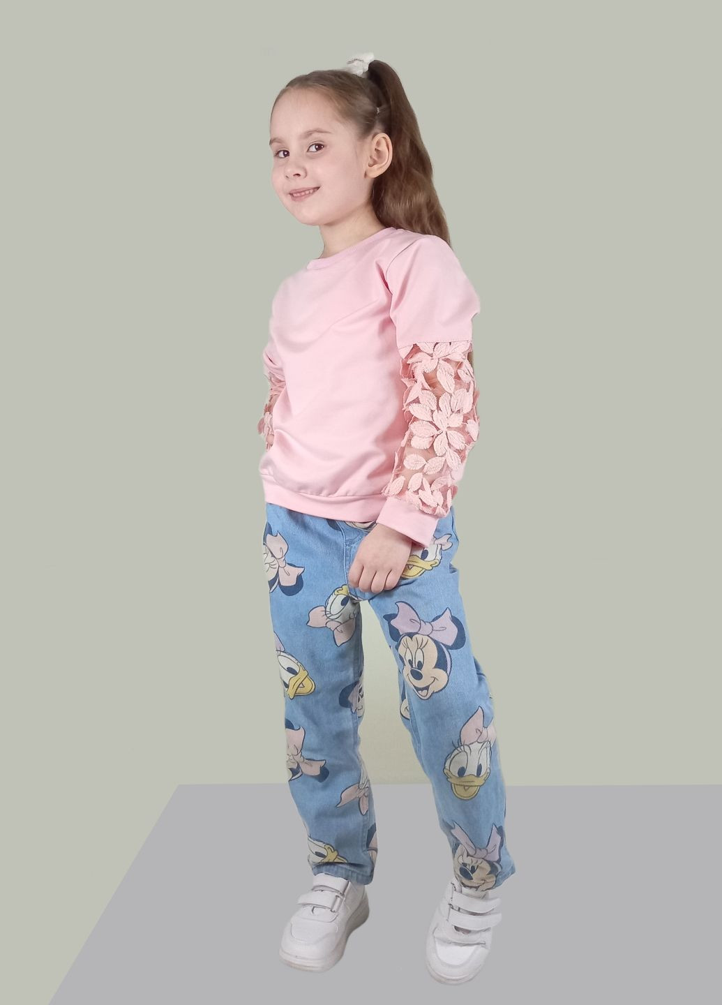 GEX світшот рожевий ажурний рожевий кежуал трикотаж