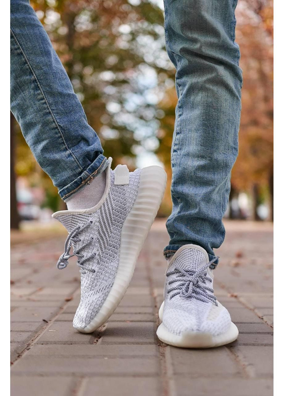 Сірі Осінні кросівки чоловічі adidas yeezy boost 350 static full reflective адідас ізі буст No Brand