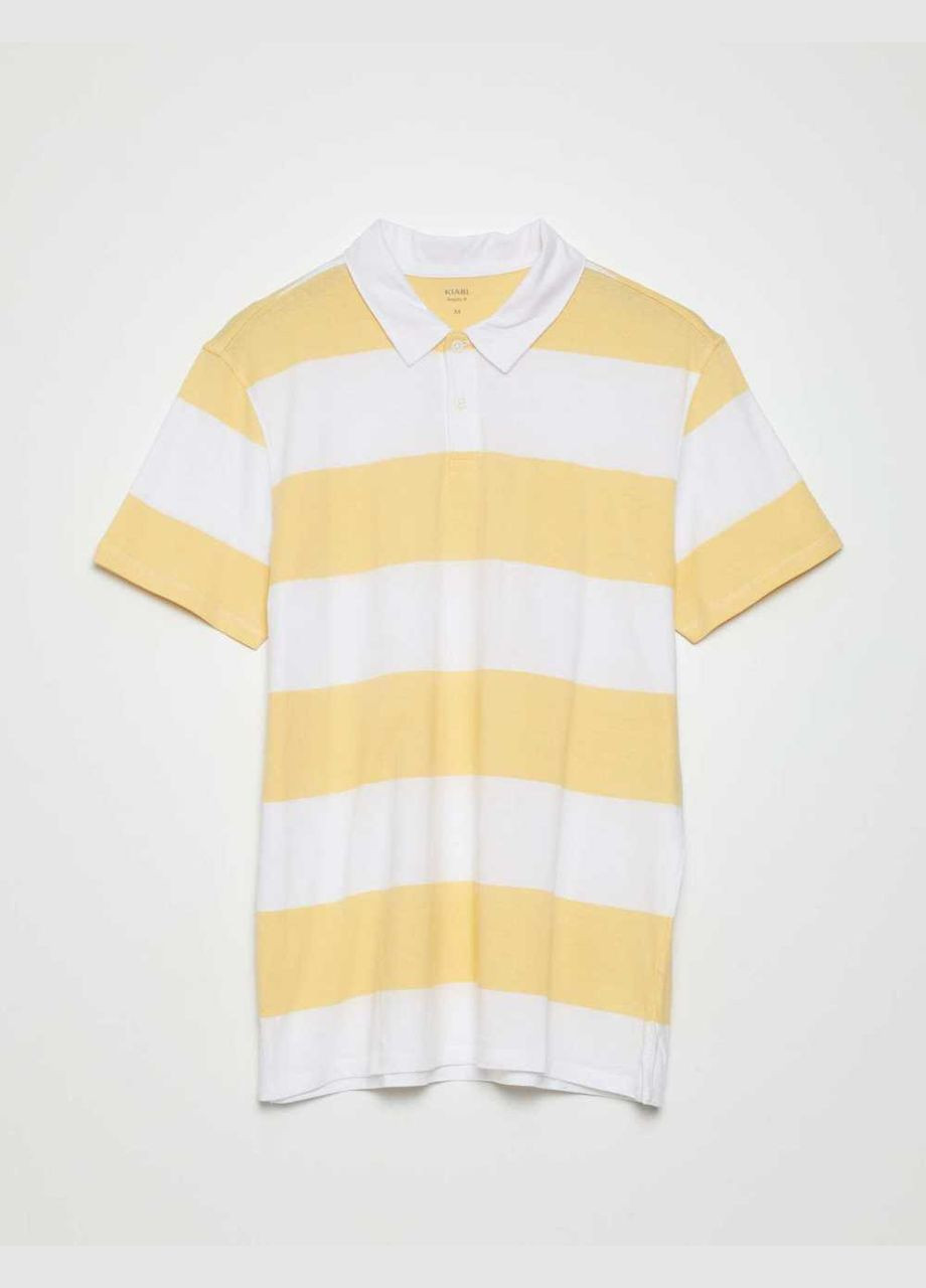 Белая футболка-поло лето,белый-желтый, для мужчин Kiabi