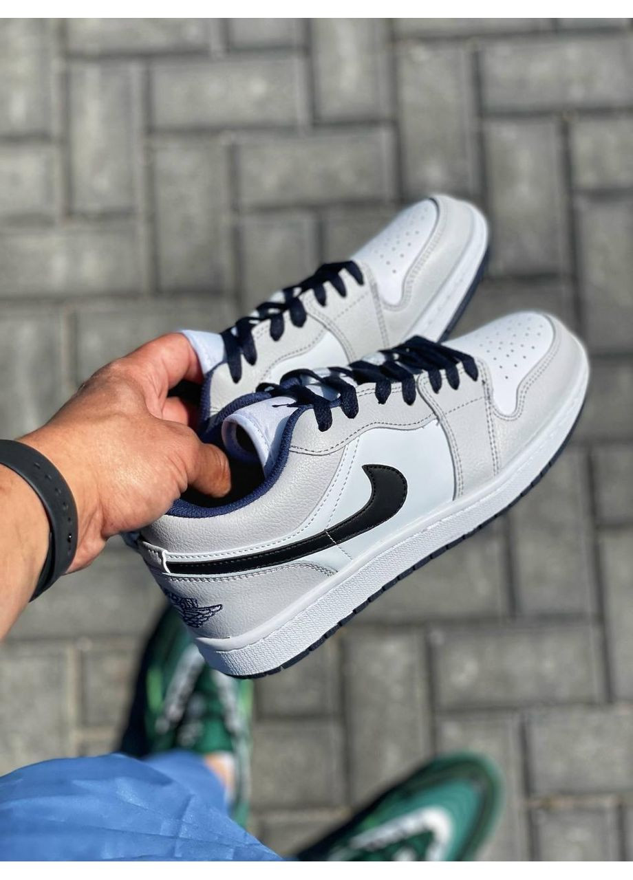 КРОССОВКИ ЖЕНСКИЕ NIKE AIR JORDAN RETRO 1 LOW GREY BLACK WHITE НАЙК АИР ДЖОРДАН No Brand серые демисезоны (369387450)