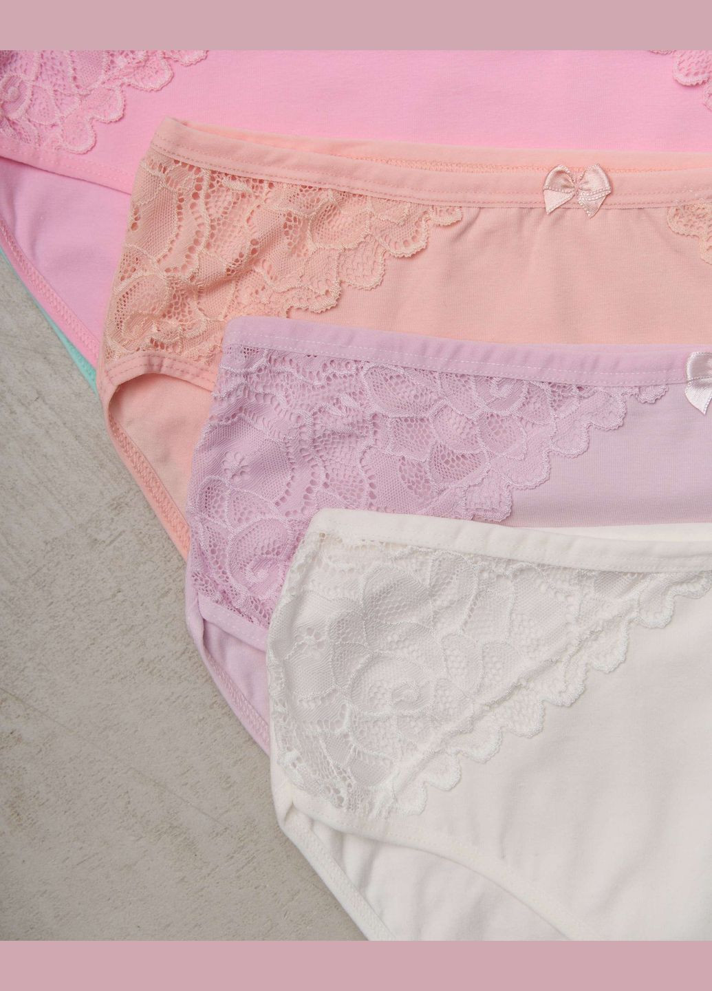 Женские пастельные трусики с кружевом 5 шт. Nicoletta (322126879)