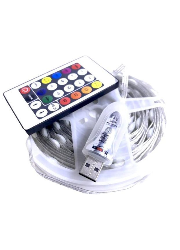 Водонепроникна світлодіодна гірлянда RGB 15 Вт із пультом, 10 м No Brand (348118931)