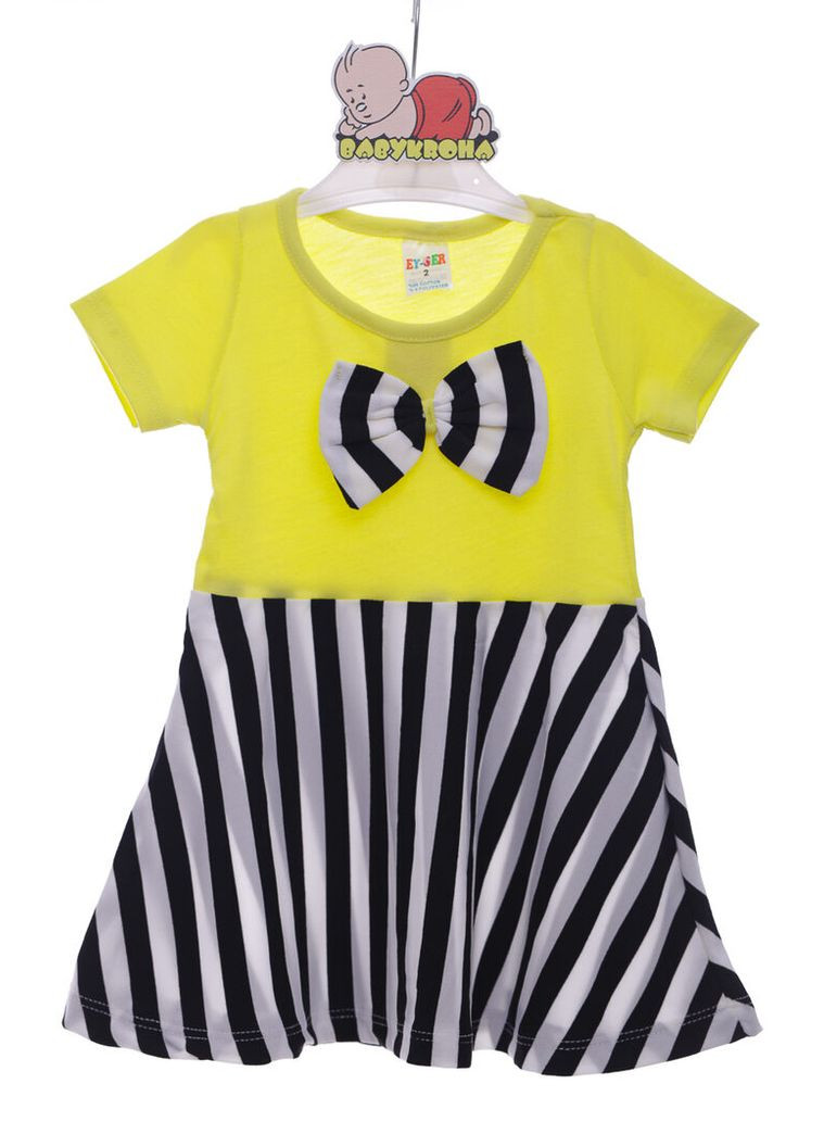 Жовта сукня літня трикотажна в смужку жовта 104 см (38442) BABYKROHA (323469835)