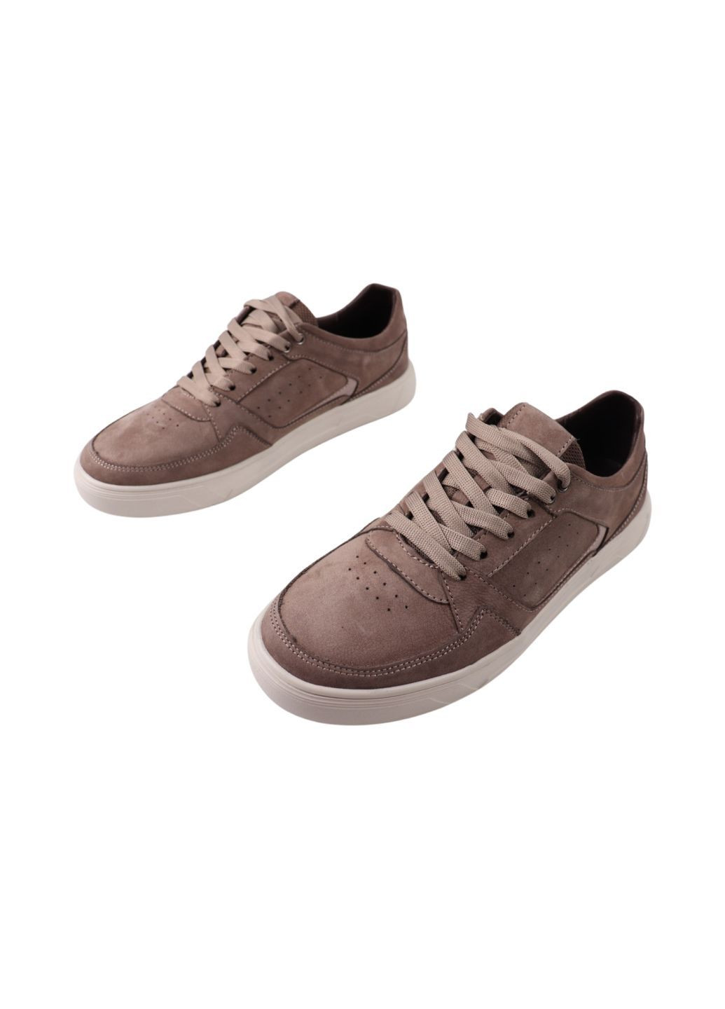 Бежевые кеды мужские капучино натуральный нубук Detta 137-24DTS