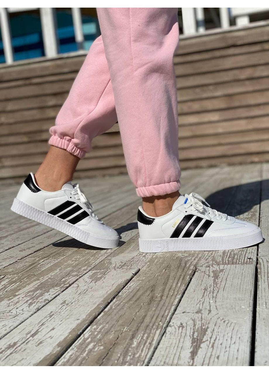 Чорні Осінні кросівки чоловічі adidas samba white black адідас самба No Brand