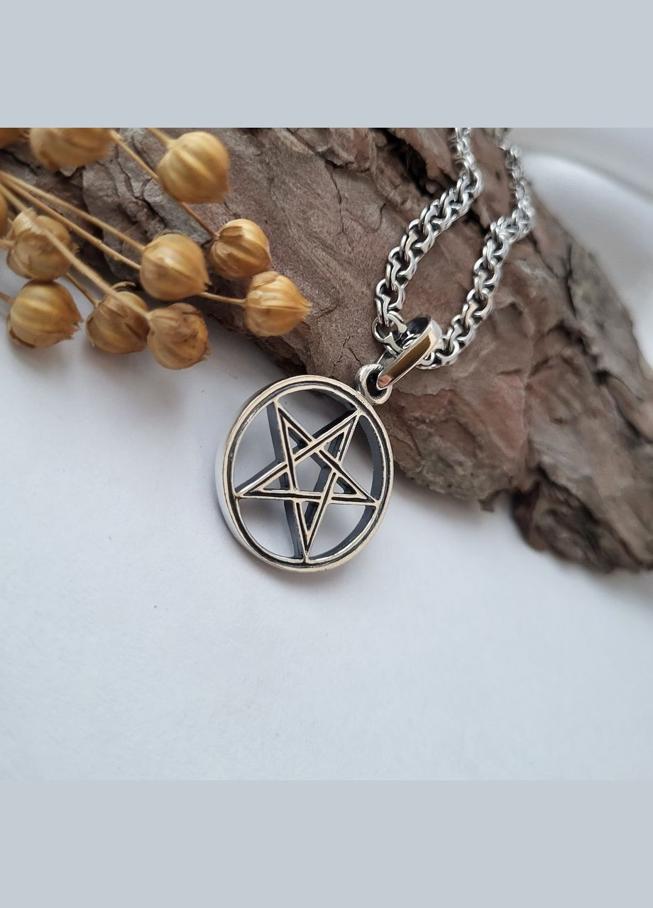 Срібна підвіска оберіг амулет Пентаграма чорнене срібло 925 проби (АРТ.89048ч) 4.90г No Brand (306741318)