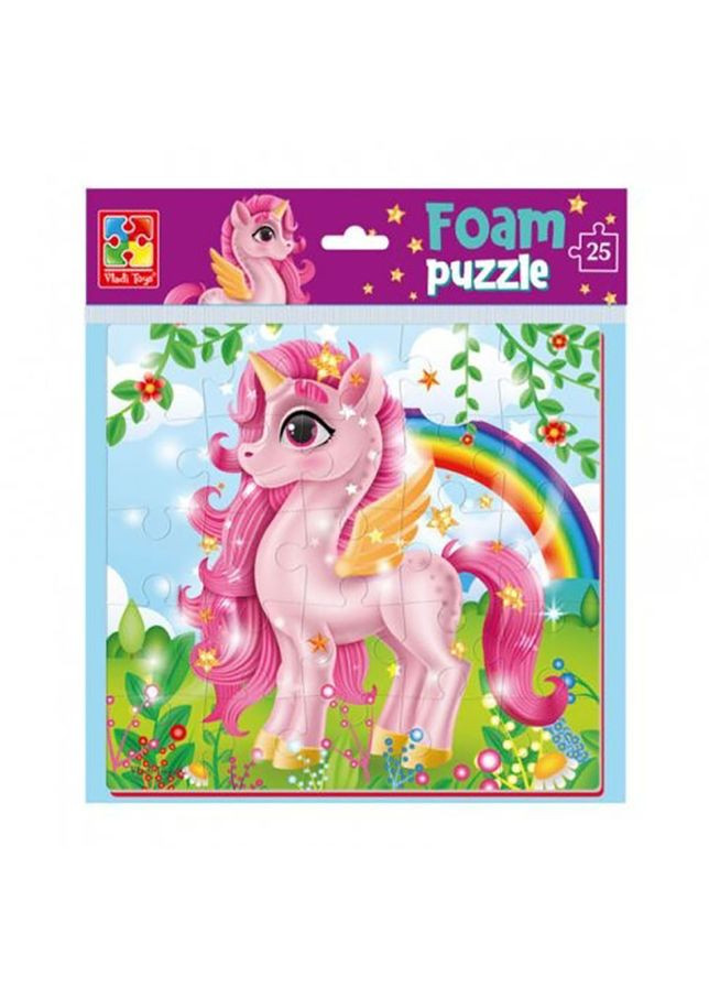 Мягкие пазлы "Розовый единорог" VT1109-06, 22 х 23 см Vladi toys (343275424)