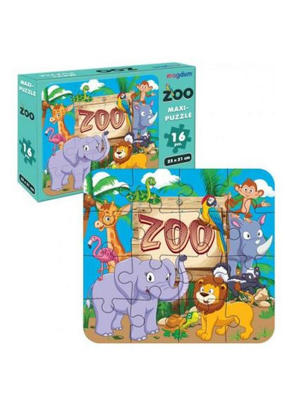 Гра настільна розвиваюча Мaxi-пазл Зоопарк ME5032-01 EN MAGDUM (365249675)
