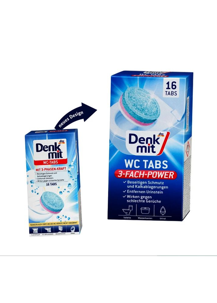 Таблетки для унитаза с 3-фазовым действием, 16 шт, 400 г – чистота, свежесть и защита Denkmit (361075145)
