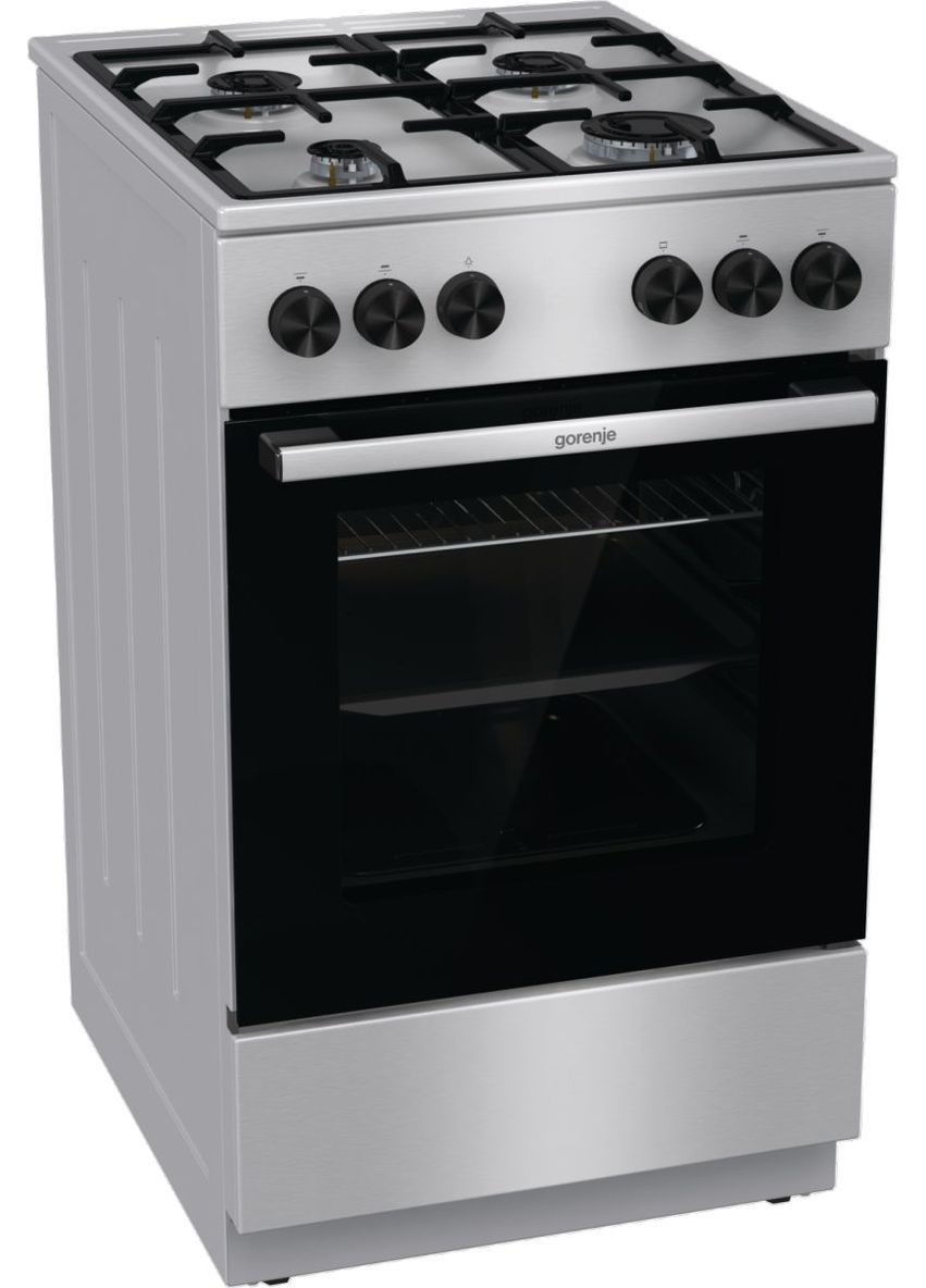 Плита GG5A11XF газова, 70л, 50x60см, чавун, нерж Gorenje (361965905)