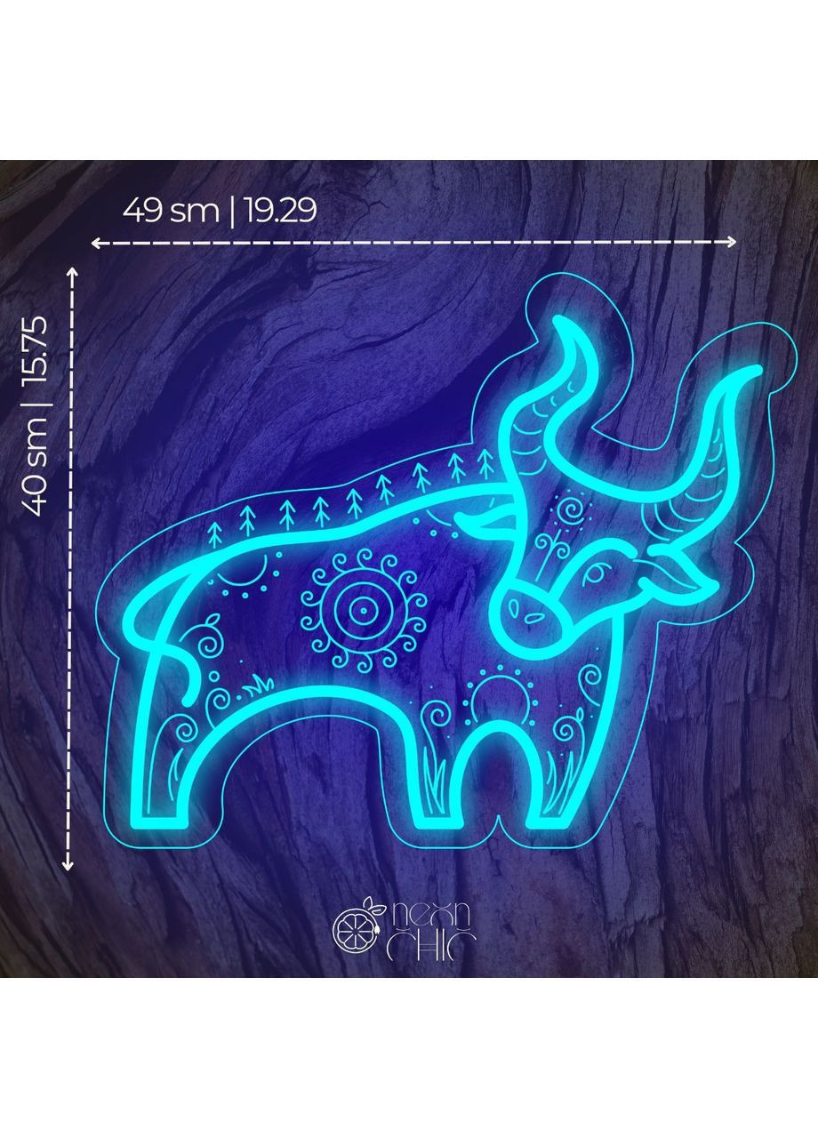 Неонова вивіска Віл. Сила Предків Блакитна 49×40 см NeonChic (367729343)