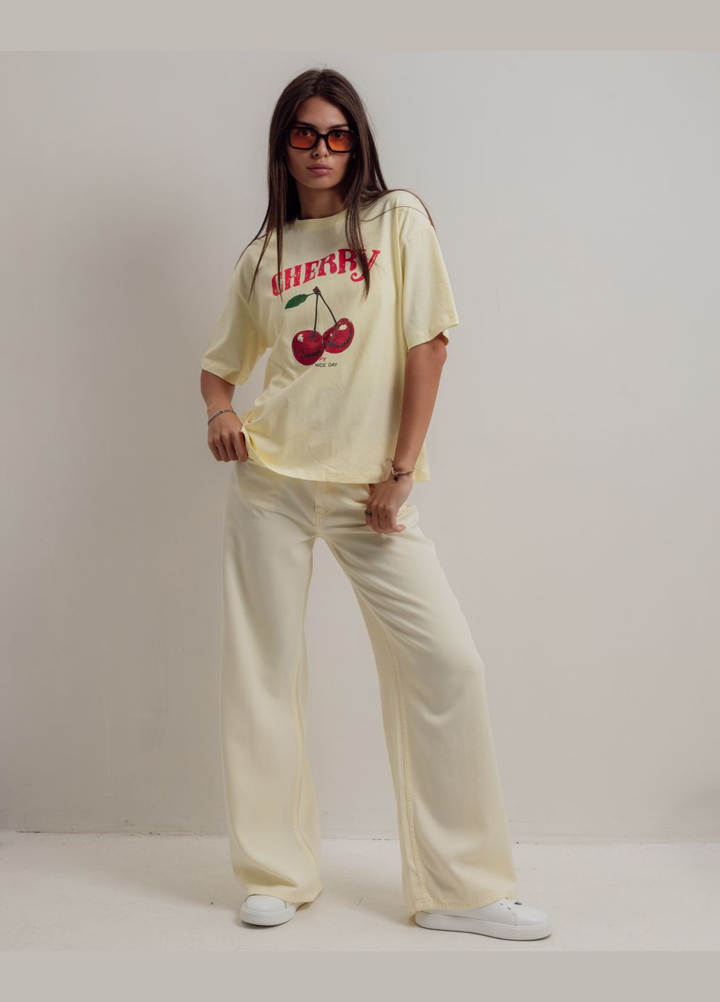 Футболка cherry жовтий Bisou - (342066031)