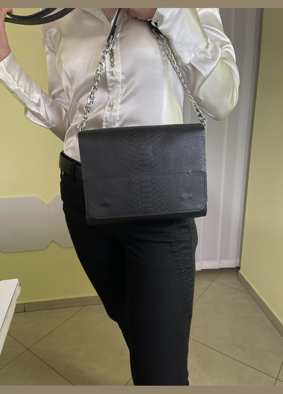 Женская сумка из натуральной кожи черная No Brand (346871798)