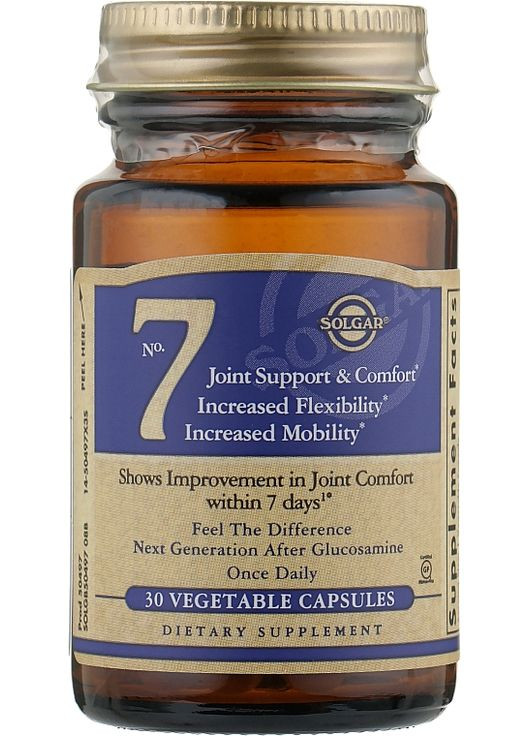 Пищевая добавка No.7 Joint Support 30шт (863283-105574) Solgar (368636610)