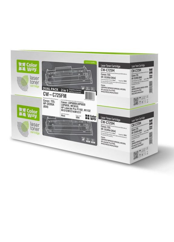 Картридж Canon 725 Universal Dual Pack (2шт) (CW-C725FM) Colorway (317202306)