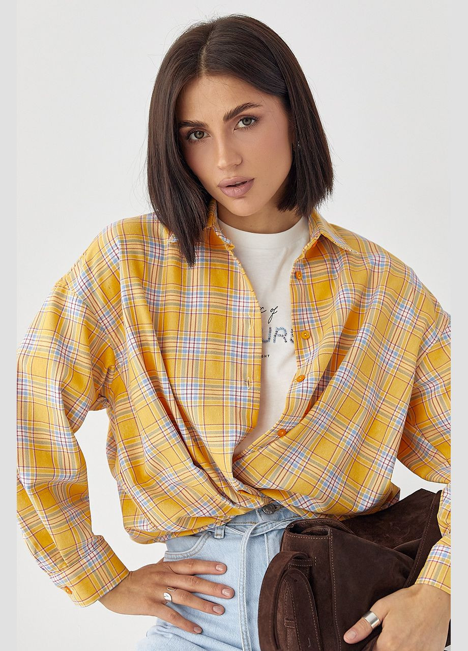 Сорочка жіноча в клітину вільного крою Lurex (326065762)