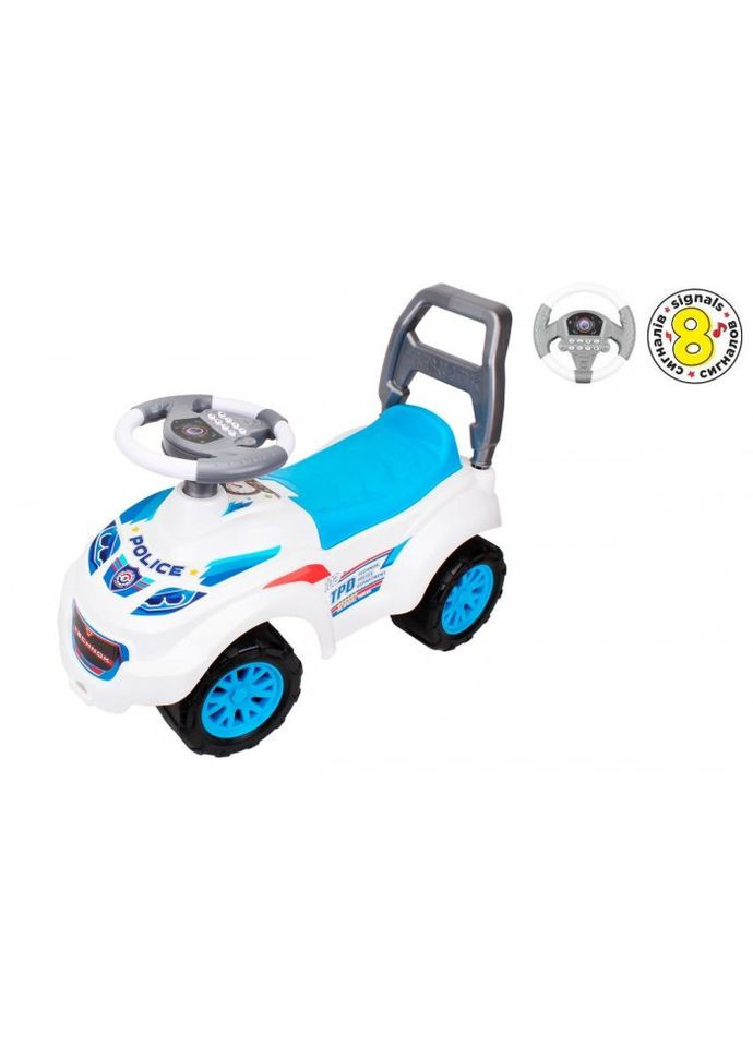 Автомобіль для прогулянок - толокар з музичним кермом, (білий) ТехноК (297869342)