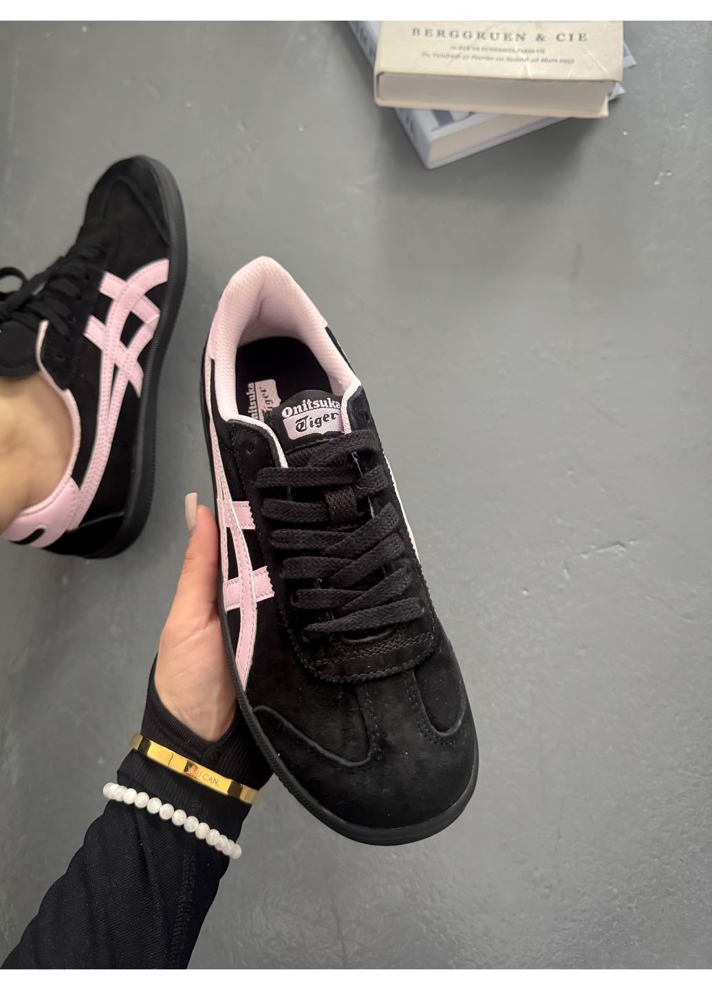 Чорні Осінні кросівки чоловічі і жіночі asics onitsuka toger black pink | асікс онітцука тайгер токутен чорні No Brand