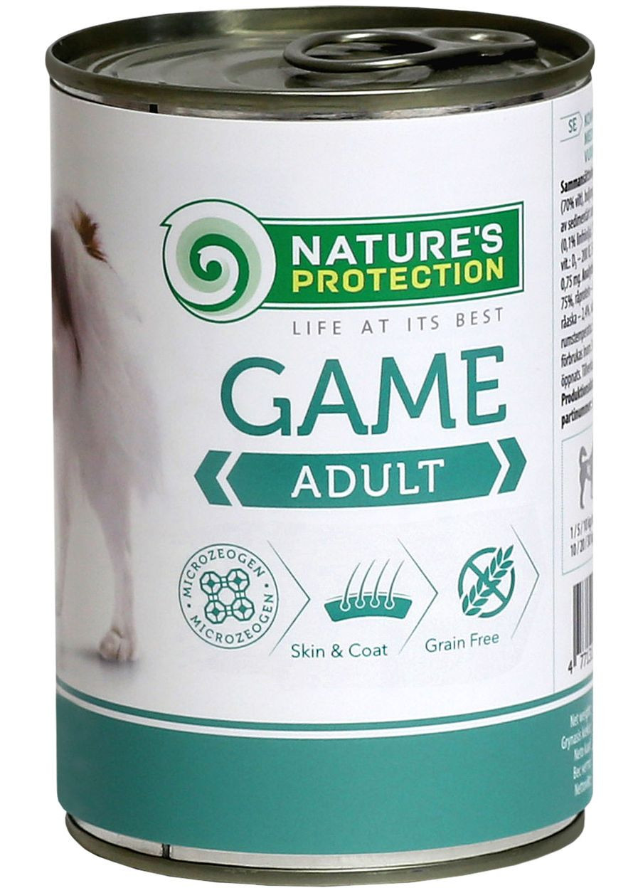 Вологий корм для собак Adult Game з м'ясом дичини 400 г (KIK45093) (4771317450937) Nature's Protection (316629867)