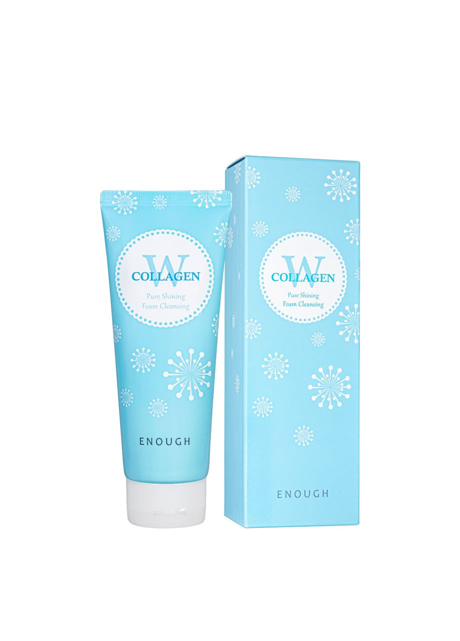 Пенка для умывания лица с коллагеном W Collagen Pure Shining Foam Cleansing 100 мл ENOUGH (302728009)