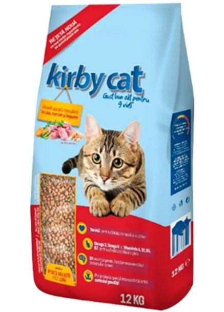 Сухой корм для котов курица, индейка и овощи 12 кг (5948308003550) Kirby Cat (279572274)
