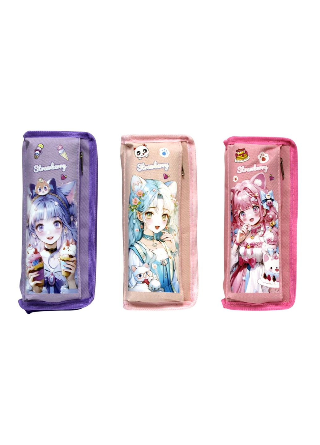 Пенал-косметичка " " /2736/ 2 відд., дівчинка Аніме на планшеті (1/30) WB (367750452)