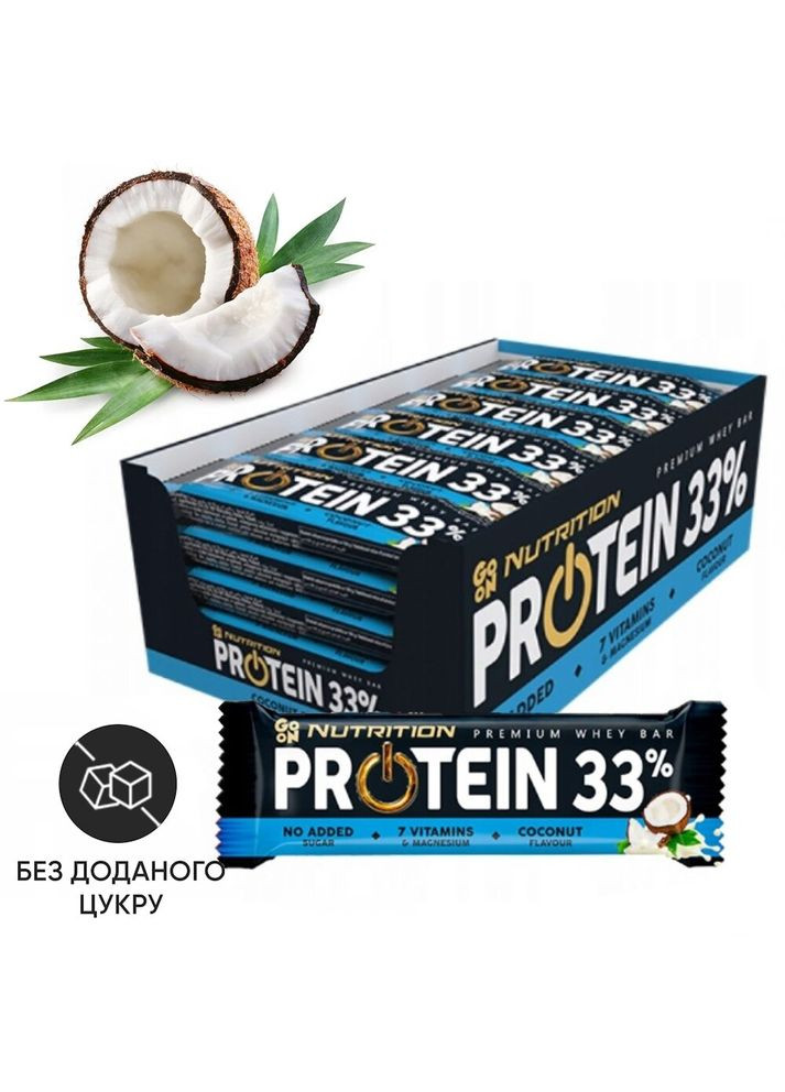 Батончик GoOn Protein 33% БЛОК, 25*50 грамм Кокос Go On Nutrition (322415377)