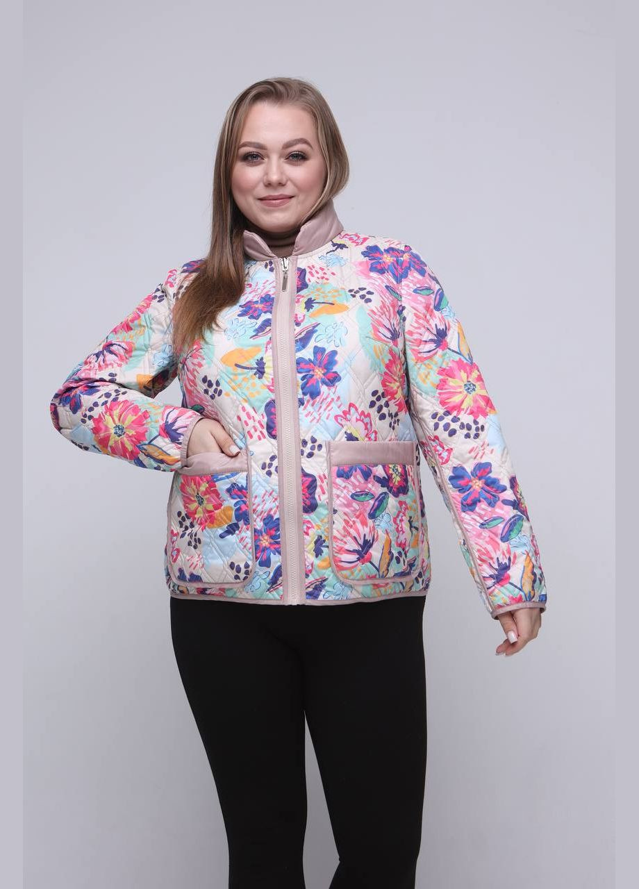 Пудрова демісезонна жіноча демісезонна куртка великого розміру SK