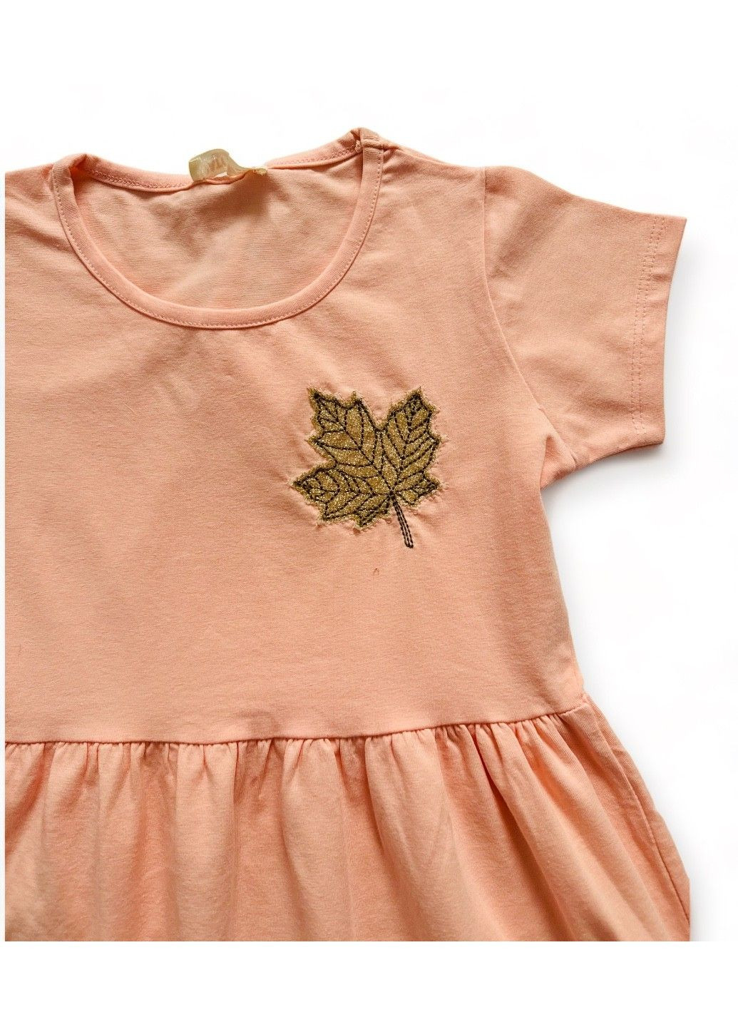 Персиковое платье с принтом Paty Kids (283014178)