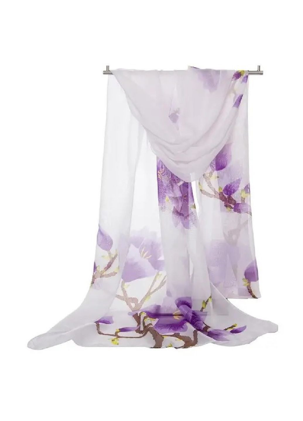 Шифоновий жіночий шарф з візерунком, 160*50 см No Brand (307166969)