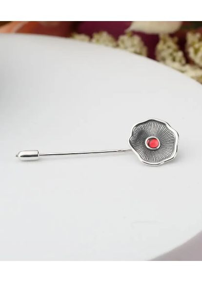 Брошка-голка Мальва Rose срібна 925 Skifska Etnika (364202646)